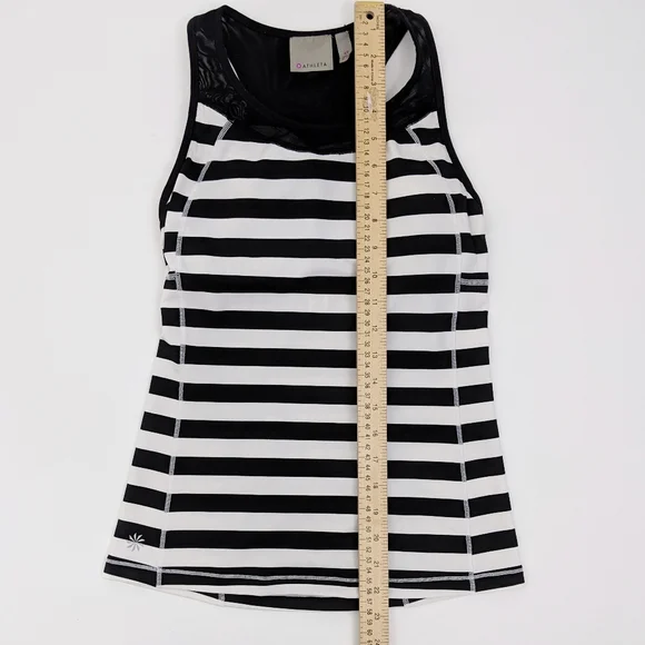 Athleta Stripe Chase Athletic Tank Top Black Womens XS Workout - Picture 7 of 8